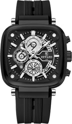 Luxury Chronograph REWARD Men Watch Silicone Strap Waterproof Luminous