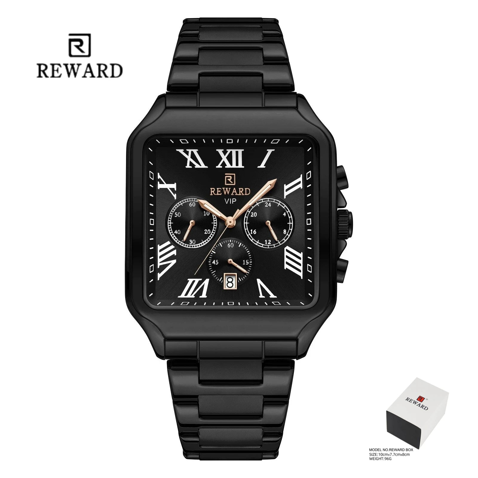 💎 Power is silent. Luxury speaks first. Reward Luxury Watch Square Shape Waterproof Calendar Luminous Chronograph